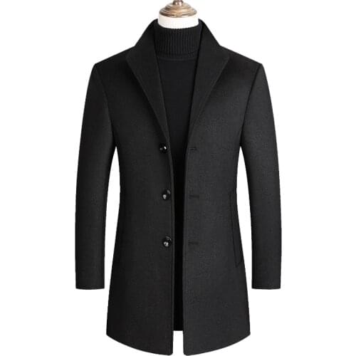 Men Wool Blends Coats Autumn Winter New Solid Color High Quality Mens Wool Jacket Luxurious Brand Clothing M-4XL