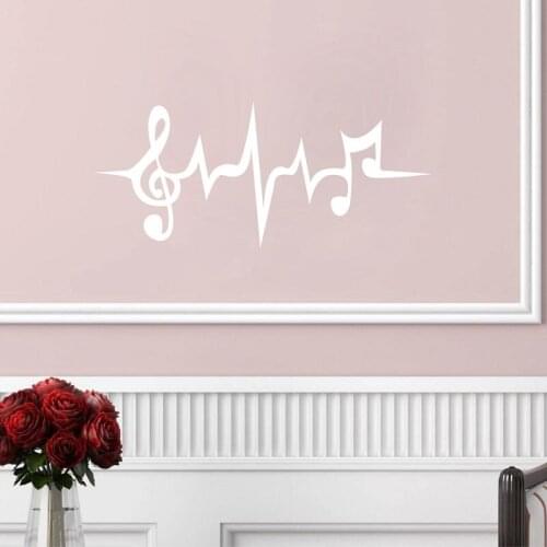 Heartbeat Wall Decal Music Notation Painted Wall Sticker Living Room Bedroom Home Decor Car Style Decals Laptop Art Decoration