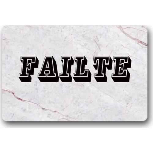 Entrance Floor Mat Non-slip Doormat Failte Marble Patten Outdoor Indoor Rubber Mat Non-woven Fabric Top 15.7x23.6 Inch