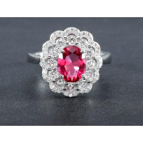 Natural Ruby Gemstone Rings for Women Genuine 925 Sterling Silver Fashion May Birthstone Ring Romantic Wedding Gift Fine Jewelry