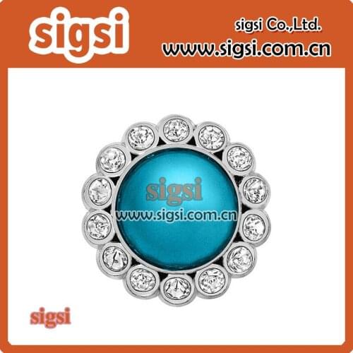 New blue hot sale crystal acrylic rhinestone button for decoration