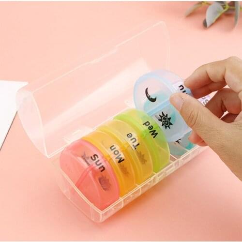 Weekly Daily Pill Box Organizer Portable 7 Day Drug Tablet Medicine Storage Holder Splitter Pill Cases Container For Vitamin