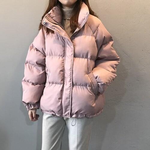 Oversized Parka Women Tops 2020 Plus Size Winter Coat Female Pocket Warm Loose Pink Short Jacket Overcoat Casacos Femininos SLH1