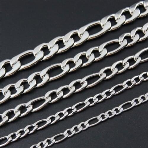 Gold Silver Plated Stainless Steel 4/6/8/10MM Falt Chain Long Necklace Gift For Men Women Hip Punk Accessories Jewelry