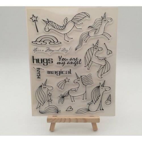 Unicorn transparent Silicone stencil for DIY Scrapbooking photo album decorative sheets