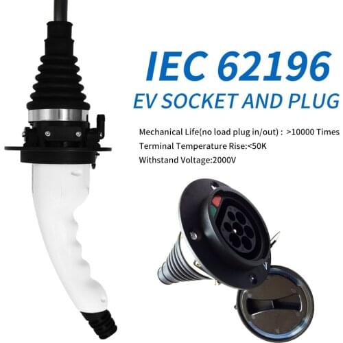 IEC 62196-2 Type 2 female plug to Type 2 socket 32A with 5M black cable EV charging connectors EV charger adapter extension