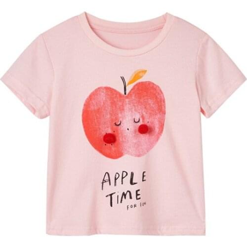 Jumping Meters shirt Baby Cotton Summer Clothing Apple Pattern Toddler Fashion Cute Children Soft treatment Breathable Clothes