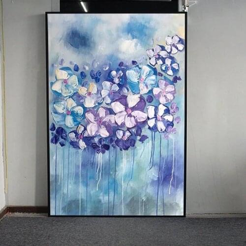 100% Hand-Painted Art Flowers Hand Made Oil Painting Canvas Pictures Wall Artwork For Home Decoration Large Size No Frame