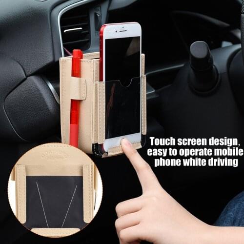 Car Air Vent Storage Bag Organizer - Multifuncational Air Vent Outlet Pocket, Auto Car Mount Phone Holder and Dash Storage Bag