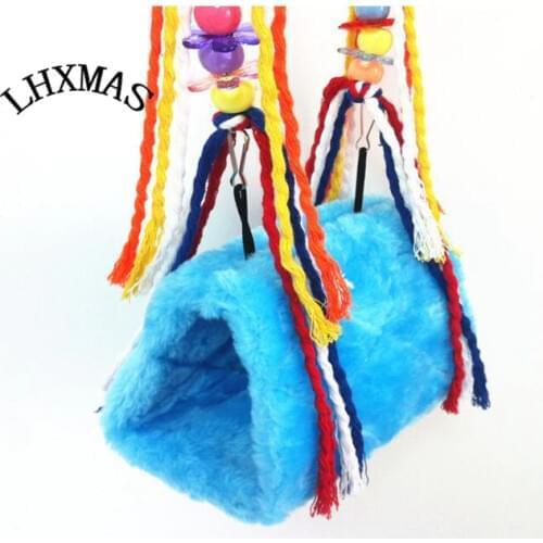 Warm Parrot Bird House Parrot Plush Snuggle Shed Bird Hammock Parrot Hanging Cave Canary Hut Nest 11 Colors 3 Sizes D402