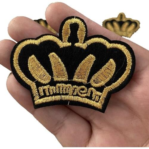 Baby cap sticker iron on crown shape embroidered iron on patches for cloth