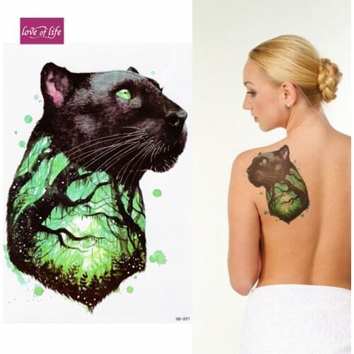 BLACK PANTHER TEMPORARY TATTOO, TRIBAL, 3D, MENS, WOMENS, STICKER TATTOO ARM