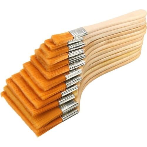 12pcs/Set High quality nylon Mao Banshua oil painting brush, BBQ brush for painting art Easy To Clean wooden cleaning brush