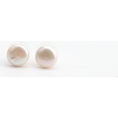 Earrings flat smooth freshwater pearl fashion small earrings earrings women