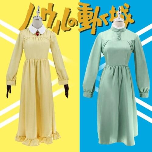 Anime Howls Moving Castle Sophie Cosplay Costume Cartoon Women Dress Fancy Maid Outfit Halloween Costume for Women