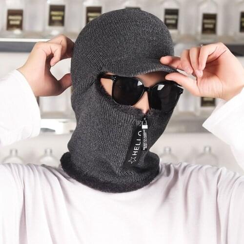 Winter Wool Ski Hats Neck Warmer Beanies Knit Mens Hats Caps Skullies Bonnet For Men Women Balaclava Head Caps