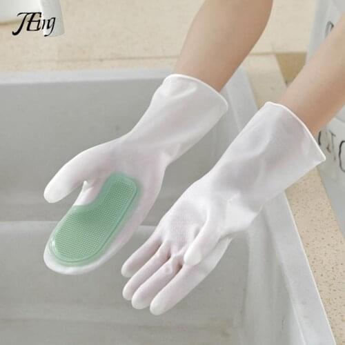 1/2pcs Dishwashing Gloves PVC Waterproof Kitchen Cleaning Household Washing Clothes Multi Functional Housework