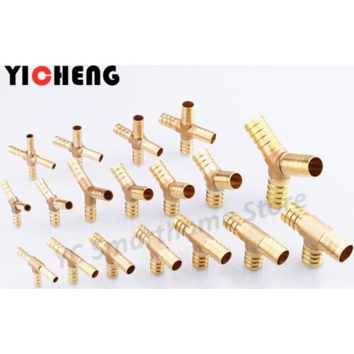 1Pcs L/Y/T/X shape barb brass connector ,Hose water pipe gas accessories, Copper pipe connecting pipe, tower joint connector