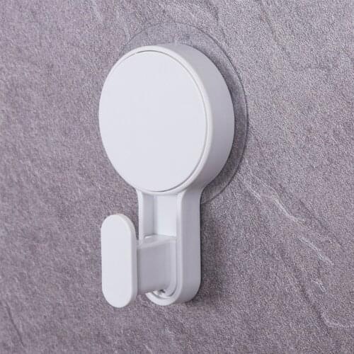 1pc Pure White Free Punching Door With Trace Nail Small Hook 5KG Strong Vaccum Suction Hook Cloth Mounted Wall Hook Home Decor