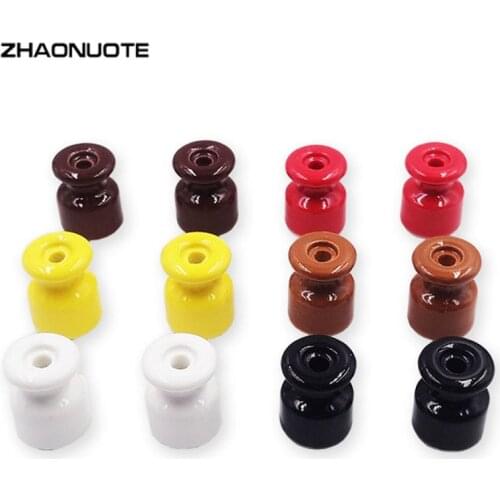 10pcs Ceramic Insulator Wall Terminals for Wiring Porcelain Insulator Cable Fixings with Install Screw Free Shipping
