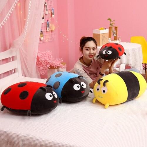 40-60CM Kawaii Bee Ladybug Plush Stuffed Toys Dolls sleeping Pillows for Children Baby Girls Birthday Gifts Room Home Decor