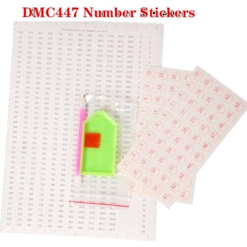 447 DMC Number Label Stickers With 100pcs Red Round Stickers Diamond Storage Accessory Embroidery Tools Storage Box /Bottle
