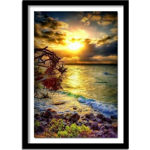 5D Diamond Embroidery Sunset DIY Diamond Painting Cross Stitch Landscape Full Square Drill Rhinestones Home Decor