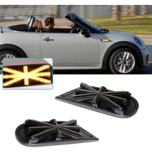 Car Side Marker Lamps Amber LED Lights For-BMW MINI Cooper R55 R56 R57 R58 R59 Dynamic Blinking Turn Signal LED Light