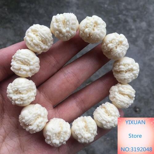 Fruta de marfil, cuerda de mano, pulsera de cuentas de Buda, fruta de marfil, Loto de mano