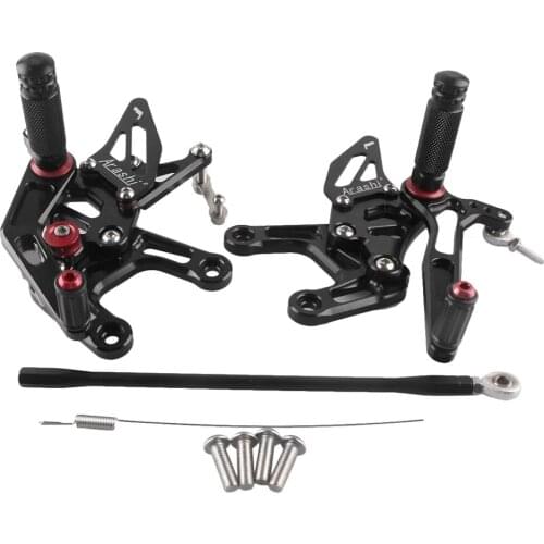 CNC Aluminum Motorcycle Adjustable Rearset Foot Pegs For Kawasaki Ninja ZX10R 2015 Black