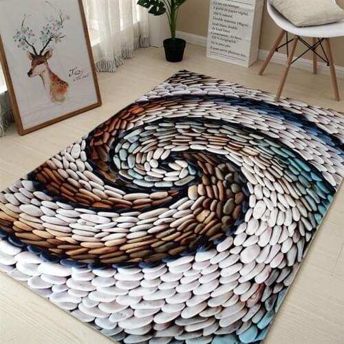 DeMissir Art Colorful Swirl Stones Pattern Carpet Small Large Size Parlor Living Room Mats Bedroom Chair Rugs Home Decorate