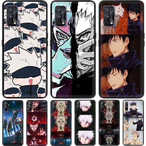 For Realme 6 7 Pro C3 5 XT C15 8 Phone Case X50 C11 GT Neo C20 C21 7i C25 Q2 Black Soft Shockproof Cover Anime Jujutsu Kaisen