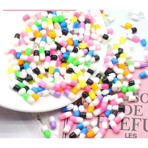 50pcs resin simulation tablets granules pills diy handmade jewelry Epoxy cream gel diy material filler
