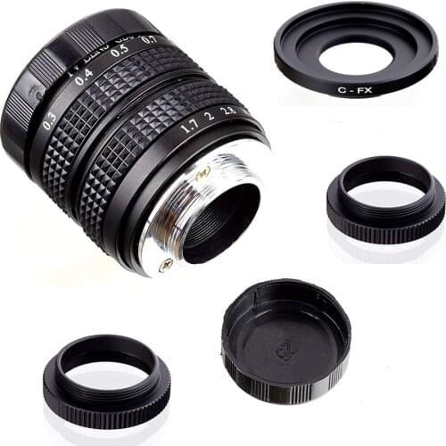 Fujian 35mm f/1.7 APS-C CCTV Lens+adapter ring+2 Macro Ring for Fujifilm X Mount Mirroless Camera XT10/XT20/XT30/X100F