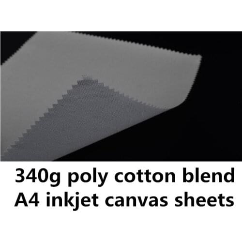A4/A3 size 340gsm polycotton blend inkjet canvas sheets for wholesale