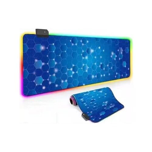 Hexagon Texture Gaming Computer Mousepad RGB Large Mouse Pad Gamer XXL Mouse Carpet Big Mause Pad PC Desk Play Mat with Backlit