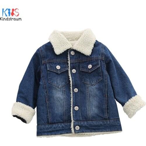 Kindstraum 2018 Kids Thick Cotton Jackets Children Solid Denim Coats Winter Warm Pockets Outwear for Boys & Girls,RC1723