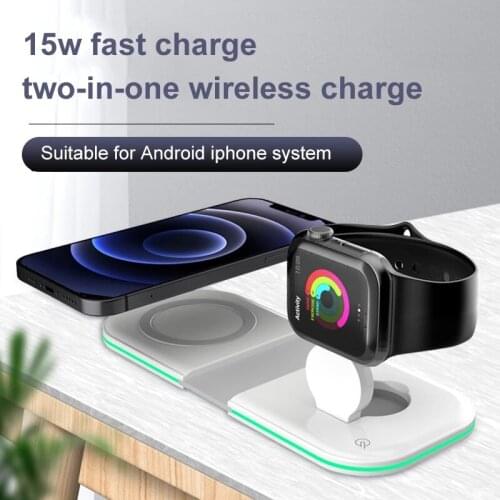 2 in 1 Magnetic Wireless Charger For iPhone 12 Mini 12 Pro Max Quick Charging For Apple Watch 18W QC PD Type C Fast Charger