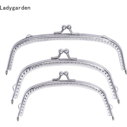 3PCS DIY Metal Kiss Clasp Lock Arch Metal Purse Frame for Clutch Bag Handbag Accessories Bag Hardware Antique 10.5/12.5/15cm