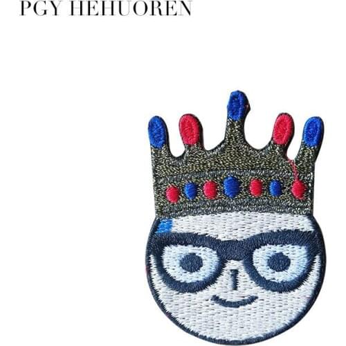 Fashion Cartoon Prince Head Embroidery Patches For Clothing Jeans Jacket Kids Patches Stripes Stickers For Clothes Decoration
