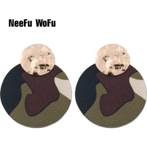 NeeFu WoFu Flash Leather Earring Water Drop Big Earrings Alloy Copper Large Long Woman Brinco Ear Oorbellen Christmas