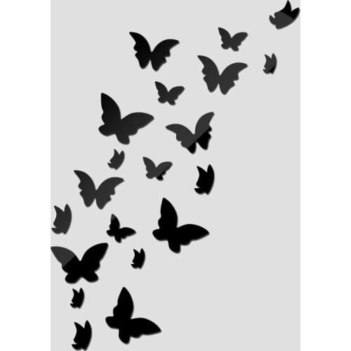 New wall sticker acrylic 3d stickers wall decor Butterfly decoration mirror sticker diy modern living room
