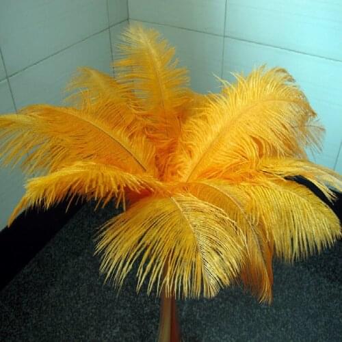 New 30PCS orange Ostrich Feather 14-16inch/35-40cm Party Decor Optional Color Wholesale