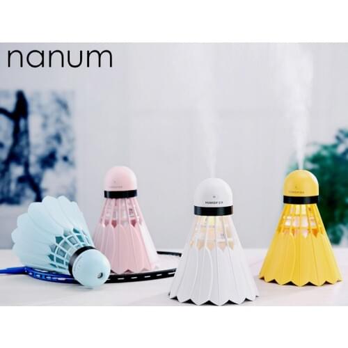 New 240ml Badminton Humidifier Mini USB Fogger Purifier Aromatherapy Essential Oil Diffuser LED Night Light Car air freshener