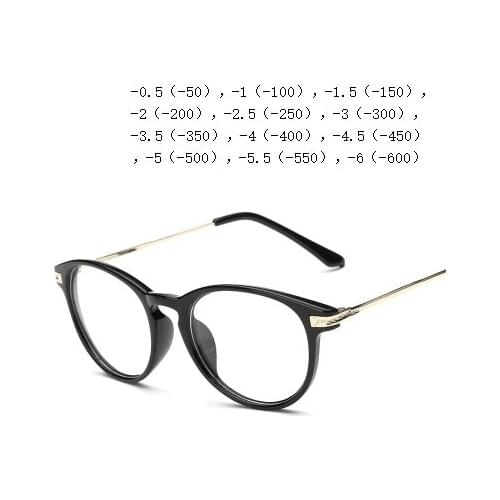 Ultra Light Retro Students Myopia Glasses Men Women Diopters SPH -0.5 -1 -1.5 -2 -2.5 -3 -3.5 -4 -4.5 -5 -5.5 -6.0 Eyewear