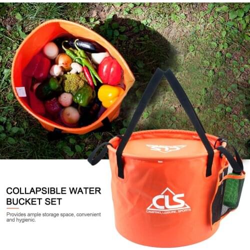 Portable Outdoor Travel Foldable Water Bucket Multifunction Folding Bucket Camping Folding Washing Basin Dishes Fishing Bucket