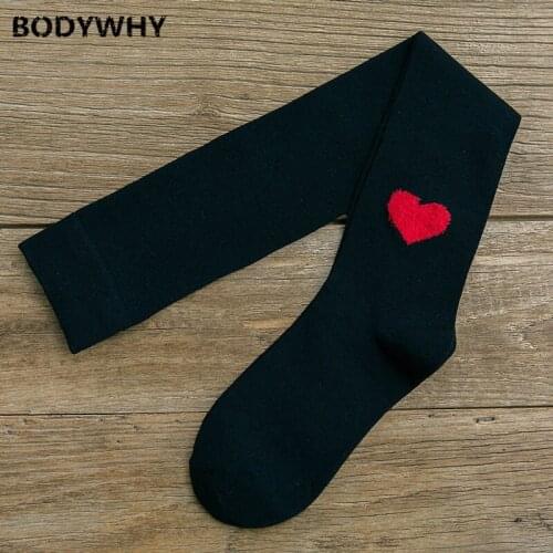 Sexy Stocking Female 2 Pairs Women Knitted Warm Thigh High Over The Knee Socks Fashion Heart Embroidery Ladies Solid Stockings