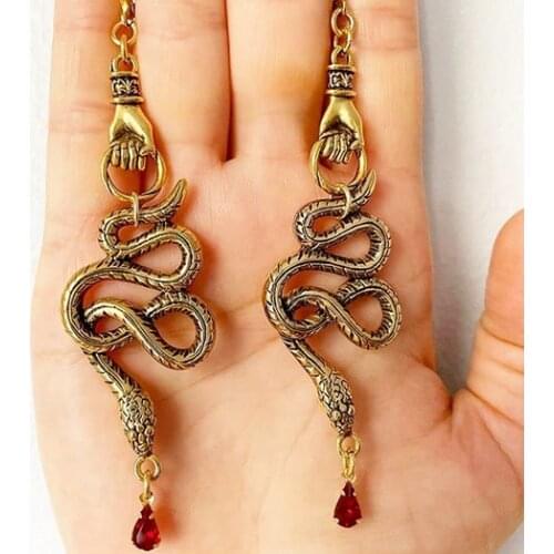The Snake Hand Earrings Cobra Earrings - Snake Dangles Earring