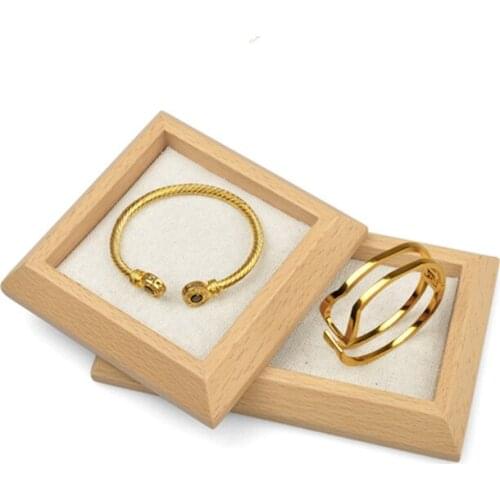 Solid Wood Mini Jewelry Box Bracelet Necklace Rings Display Holder Shop Window Props