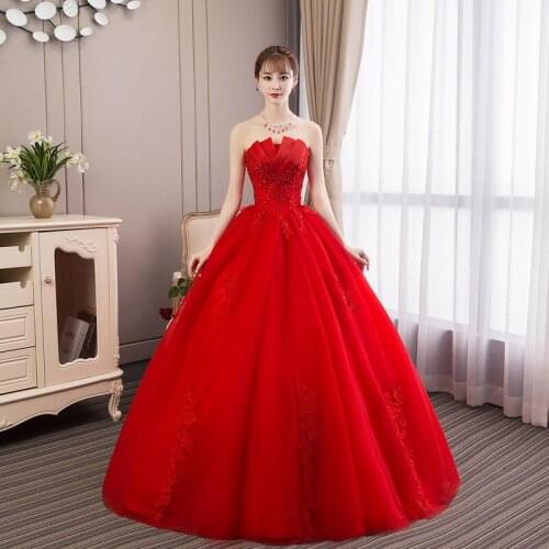 Wedding Dresses 2020 Gryffon Luxury Lace Sexy Strapless Wedding Lace Up Ball Gown Princess Luxury Vestido De Noiva Plus Size
